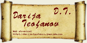 Darija Teofanov vizit kartica